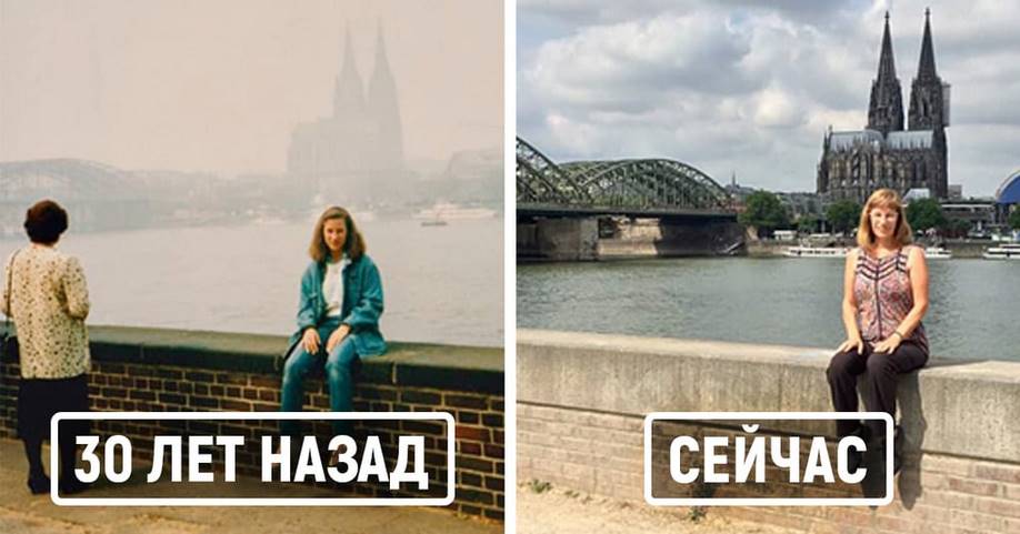 Этот фотопроект показал, как одни и те же места и люди меняются за 30 лет