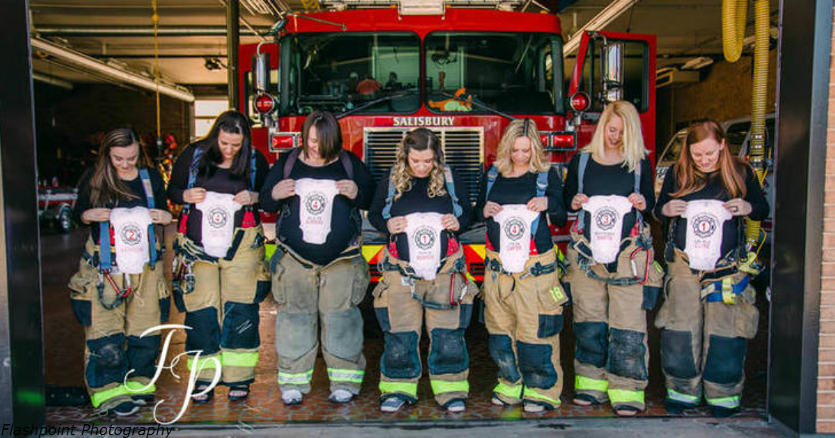 7 жен пожарных из одной части забеременели одновременно! Вот фото