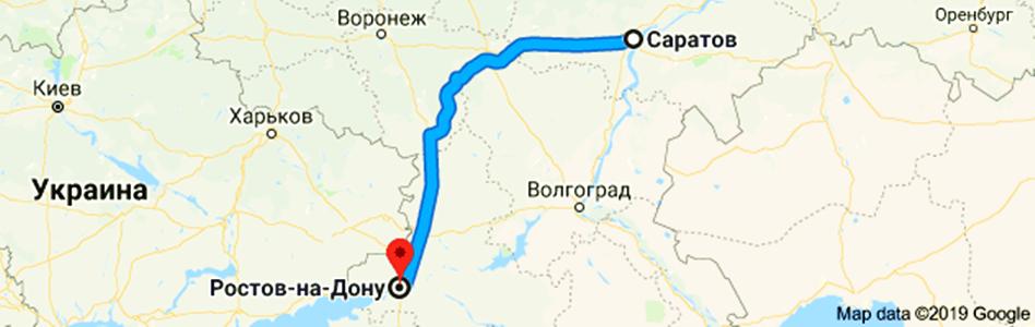 Расстояние от Саратова до Ростова и способы его проехать