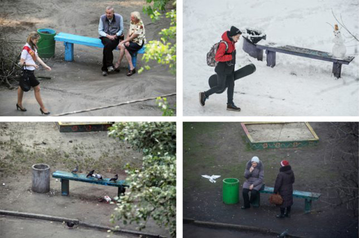 Одинокая скамейка в парке была центром серии фотографий на протяжении 10 лет