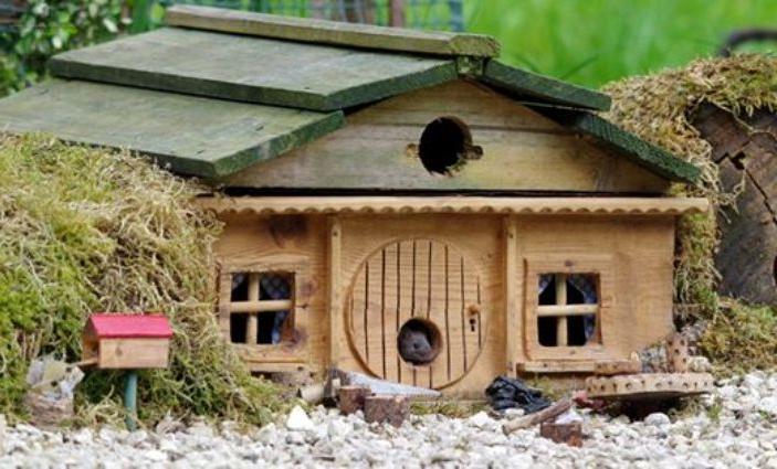Человек с большим сердцем: хозяин дома построил крошечные бревенчатые хижины в своем дворе для семьи мышей