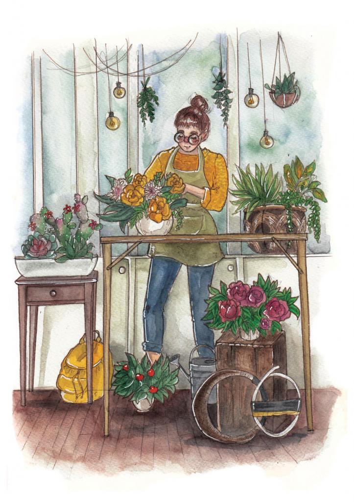 Прогулка с парнем или покупка овощей. Болгарская художница создает нескучные зарисовки из своей повседневной жизни