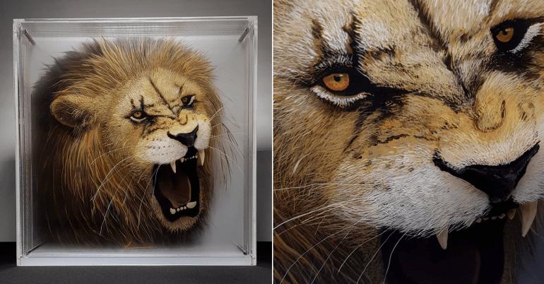 Художник добился потрясающей реалистичности, рисуя 3D-животных на многослойном стекле