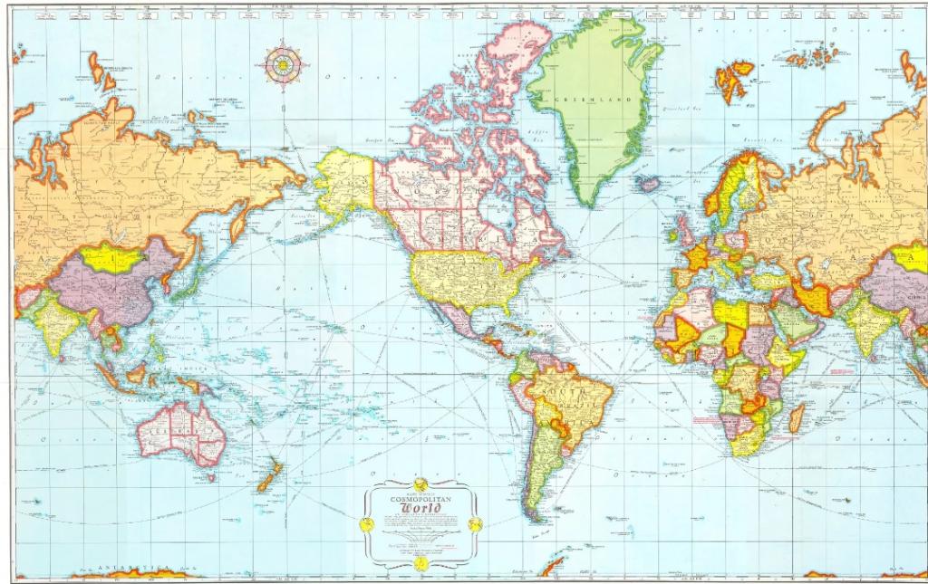Карта мира не всегда выглядит привычным для нас образом. Многое зависит от ракурса и континента