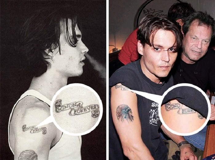 10 татуировок звезд, которые они не стремятся демонстрировать: у Джонни Деппа много  скрытых  тату