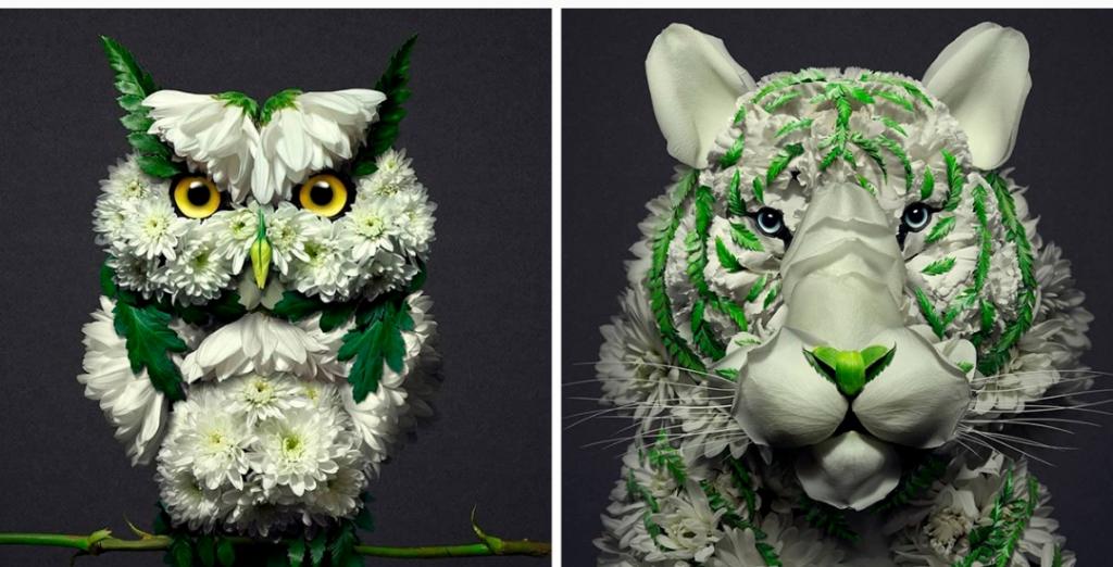 Художник превращает цветы в скульптуры животных, и его работы прекрасны