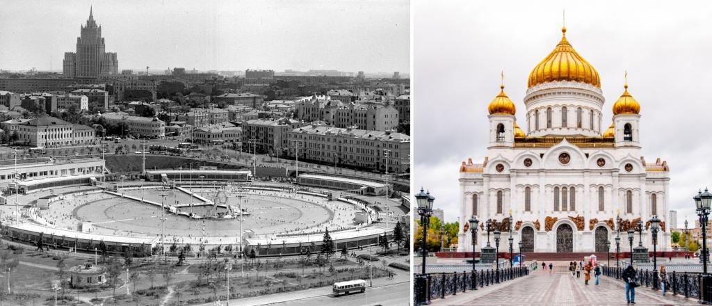 Когда то он был городским бассейном: история московского храма Христа Спасителя и старинные фото