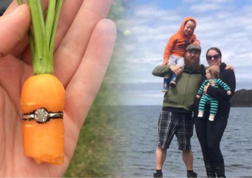Как сделать предложение? Канадец подошел к этому творчески   он вырастил морковку с бриллиантовым кольцом