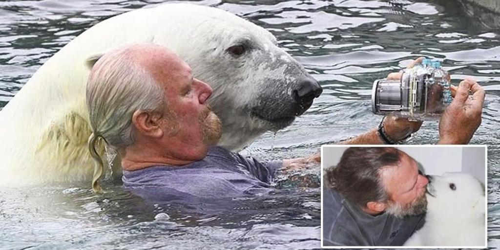 Мужчина уже 23 года дружит с белым медведем: они понимают друг друга с полуслова