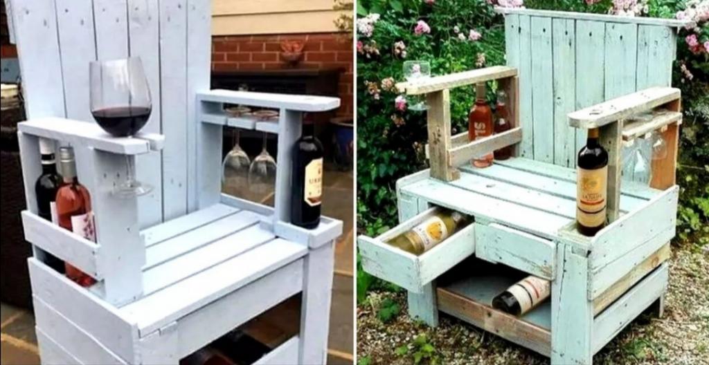 Мужчина сделал трон для отдыха в саду: в нем есть место для хранения напитков и бокалов