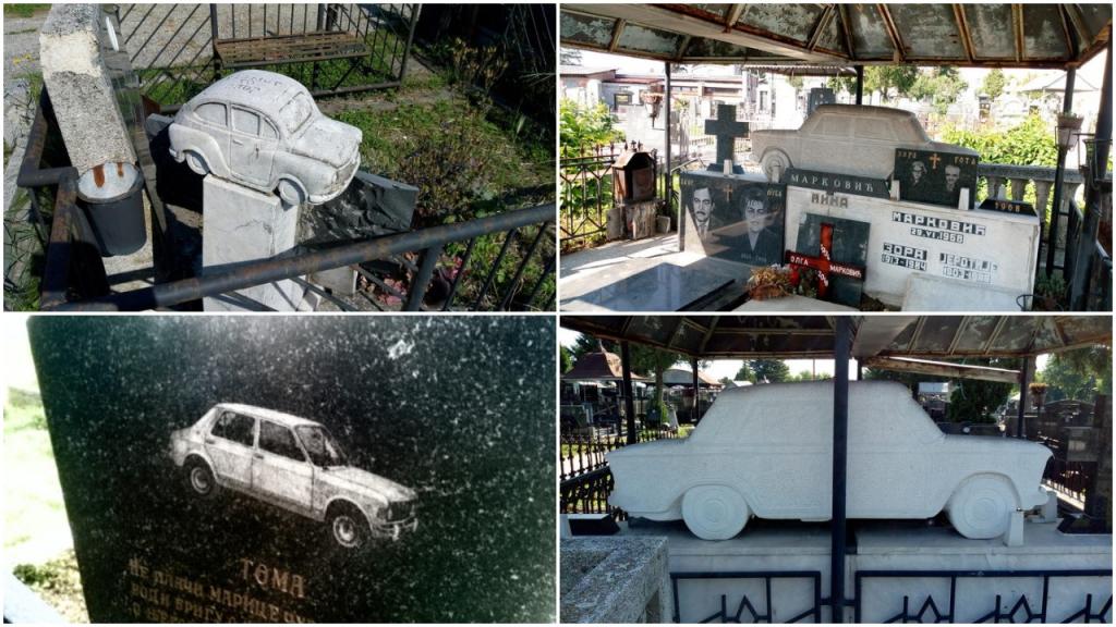 Бывшая Югославия: почему скульптуры и изображения автомобиля «Застава» украшают надгробия на кладбище