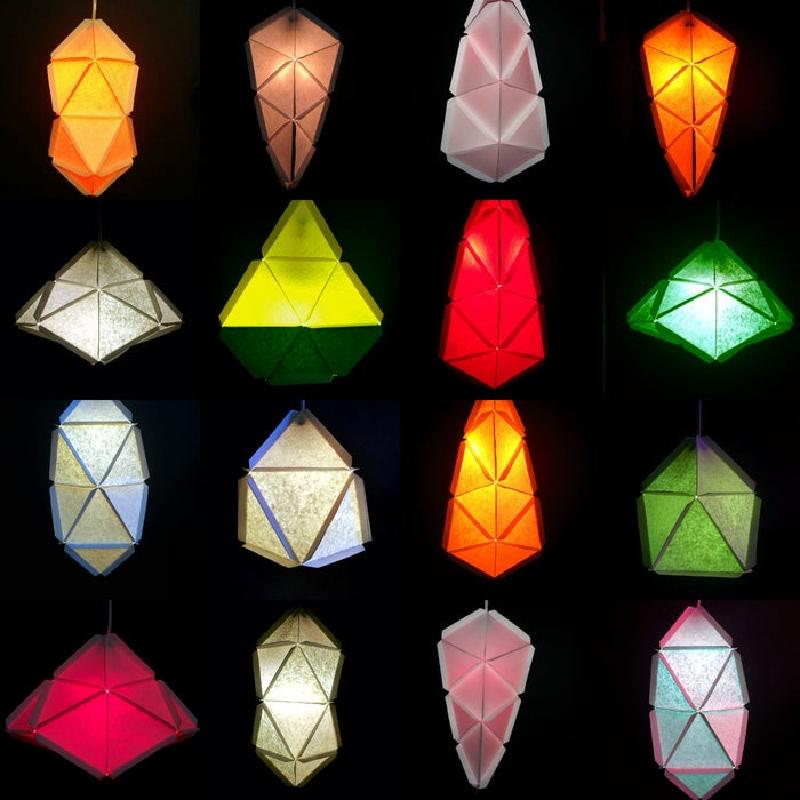 Стильный светильник в виде геометрических фигурок: сделать его можно из одной лишь бумаги