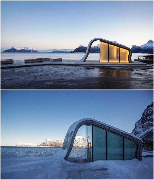 В Норвегии появился новый арт-объект: туристов распирает от любопытства,  что скрывается за стеклянным фасадом