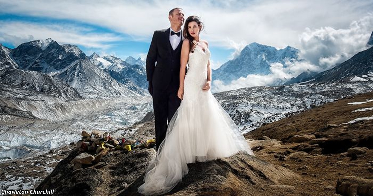 Эти двое 3 недели шли на Эверест, чтобы сделать там свадебные фото