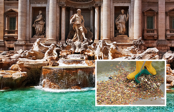 Почти 1,5 миллиона евро достали из фонтана Треви в Риме